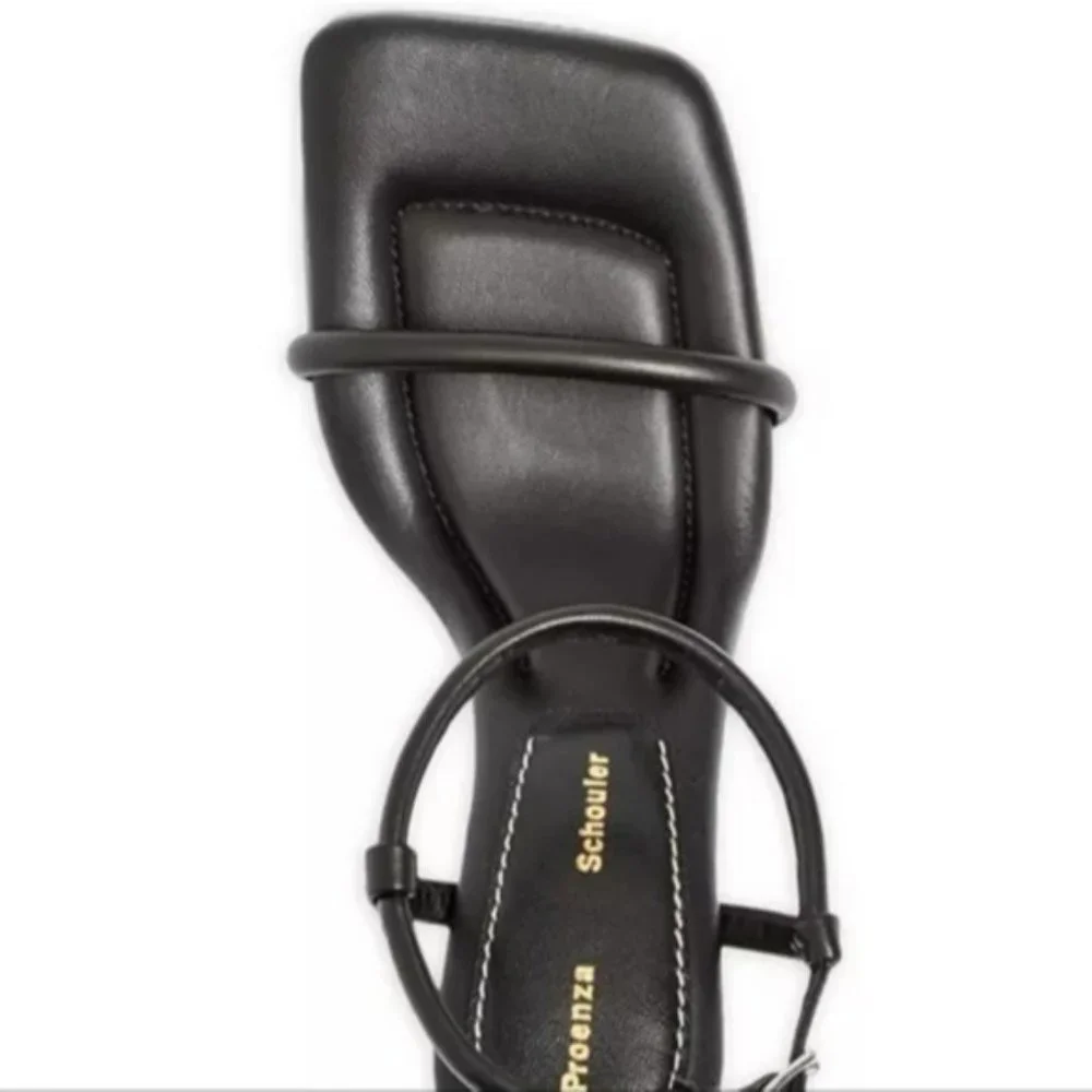 Proenza Schouler Square Toe High Heel Sandals Black -38.5 - Picture 3 of 9
